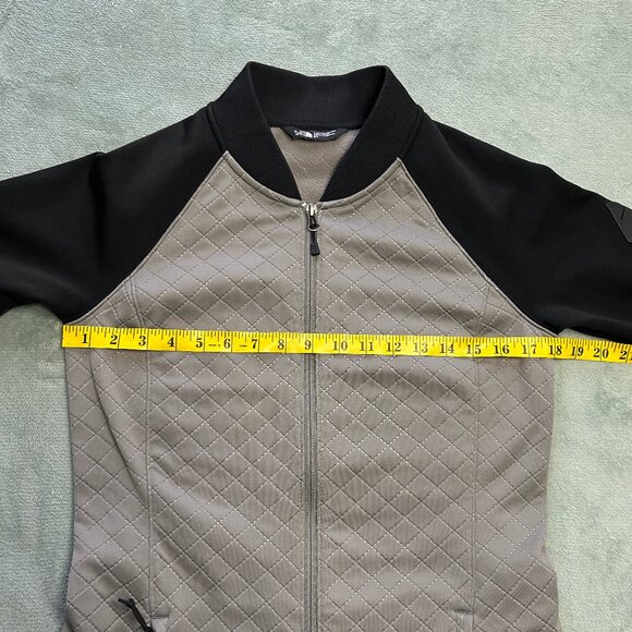 The North Face Jacket Womens Small Quilted Gray Black Full Zip Running Outdoors - Picture 10 of 15